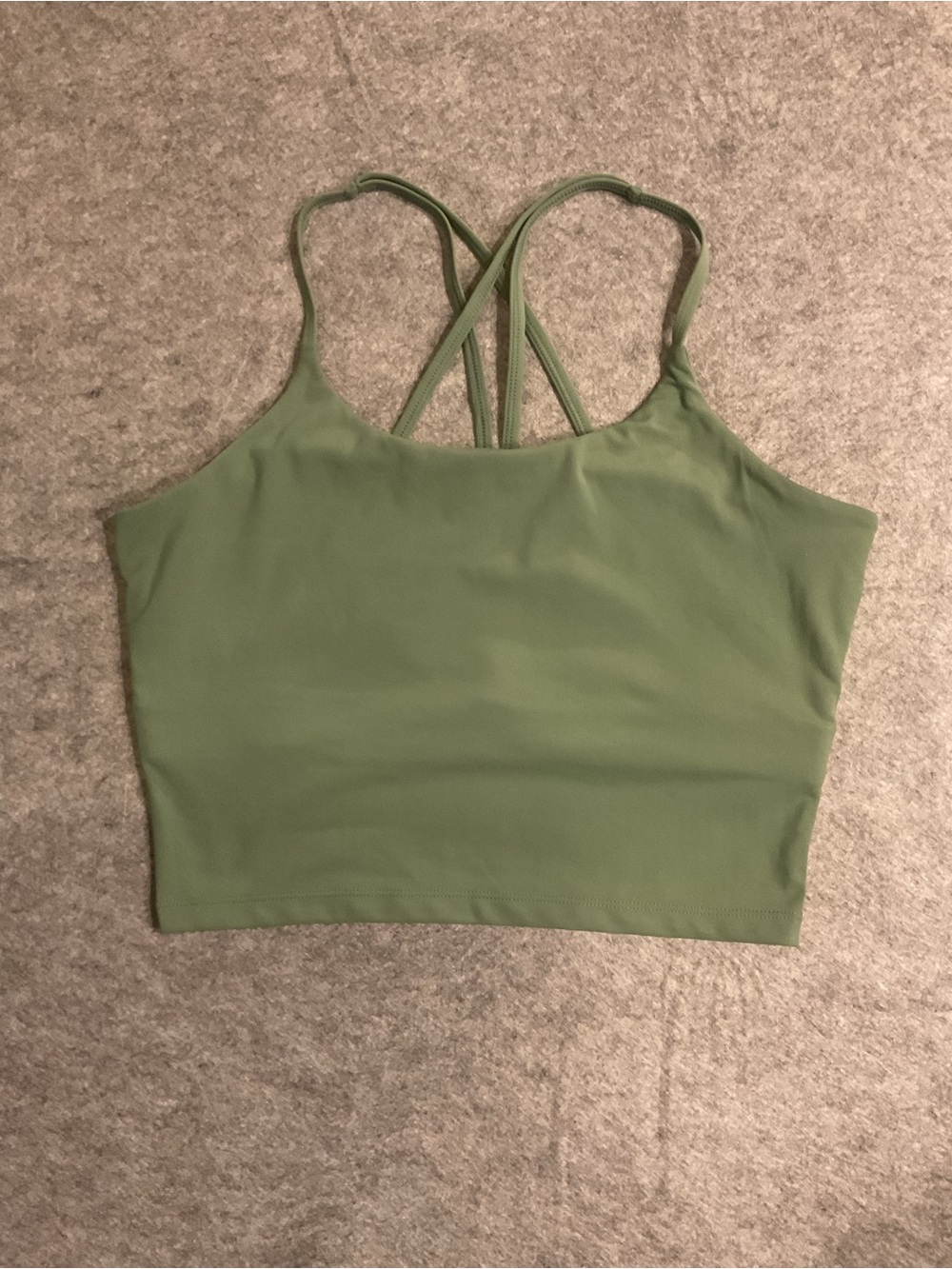 NWT Olive Green Strappy Women's Crop Tank Top XL
